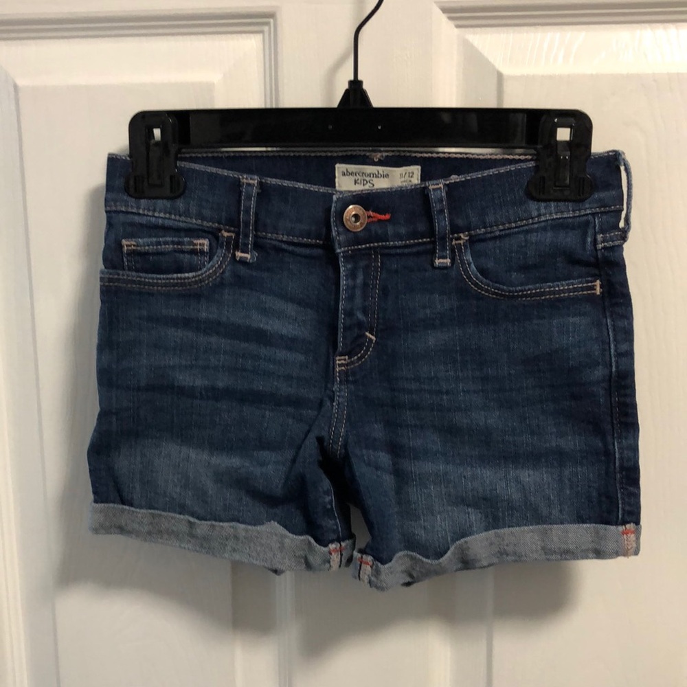Abercrombie Kids denim cuffed shorts, size 11/12